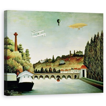 Tablou canvas - Henri J.F. Rousseau - Vedere la Podul de la Sevres si dealuri la Clamart, St. Cloud si Bellevue, 80 x 100 cm Tablou canvas - Henri J.F. Rousseau - Vedere la Podul de la Sevres si dealuri la Clamart, St. Cloud si Bellevue, 80 x 100 cm