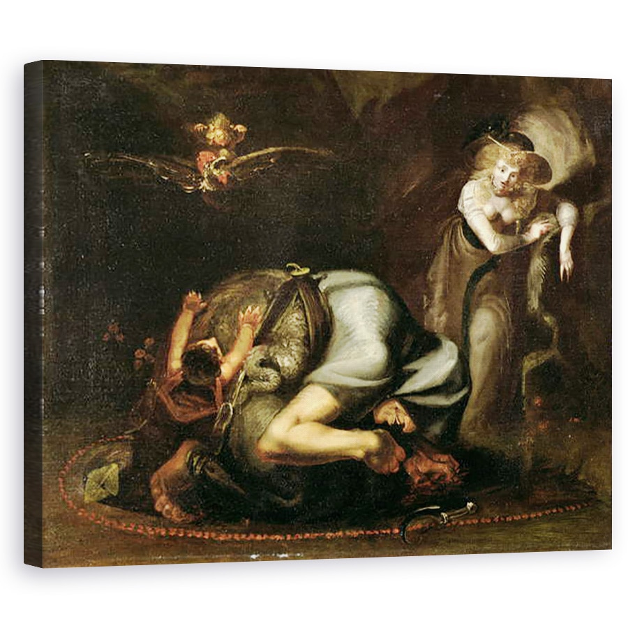 Tablou canvas - Henry Fuseli - Scena vrajitoarelor din Masca Reginelor de Benjamin Jonson 1572-1637 c.1785, 80 x 100 cm