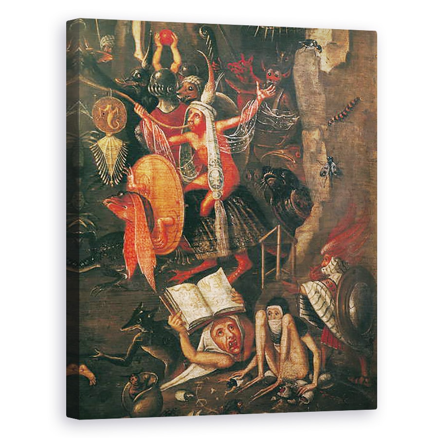 Tablou canvas - Herri met de Bles - Infernul ulei pe panou, 40 x 50 cm