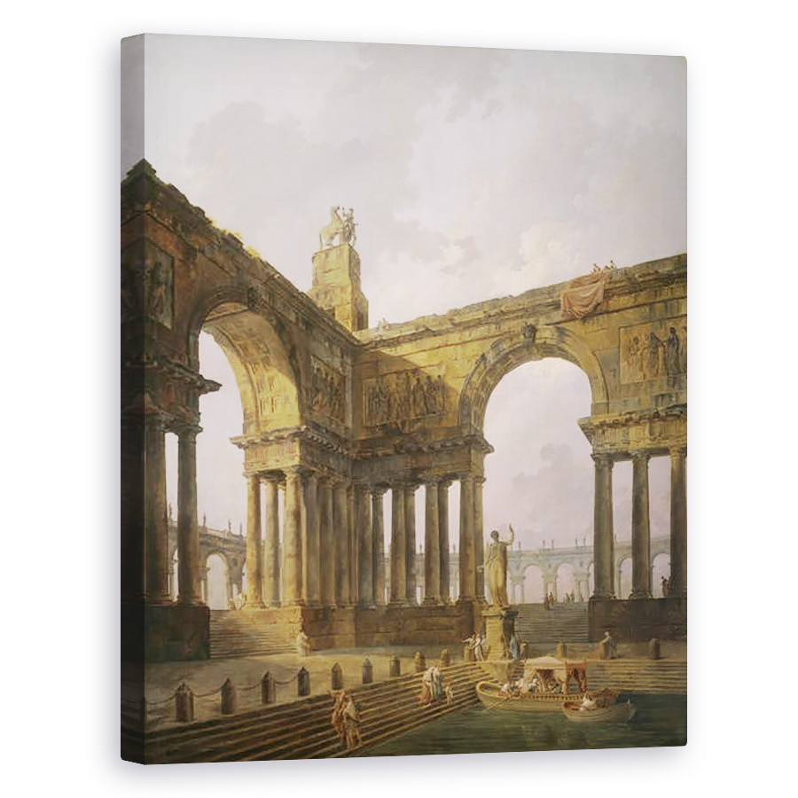 Tablou canvas - Hubert Robert - Locul de aterizare, 40 x 50 cm