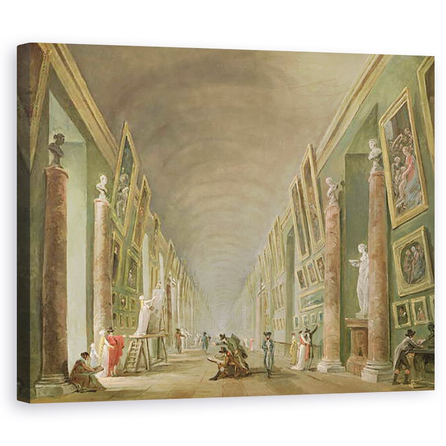 Tablou canvas - Hubert Robert - Marea Galerie a Luvru intre 1801 si 1805, 40 x 50 cm