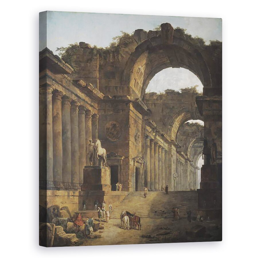 Tablou canvas - Hubert Robert - Fantanile, 80 x 100 cm