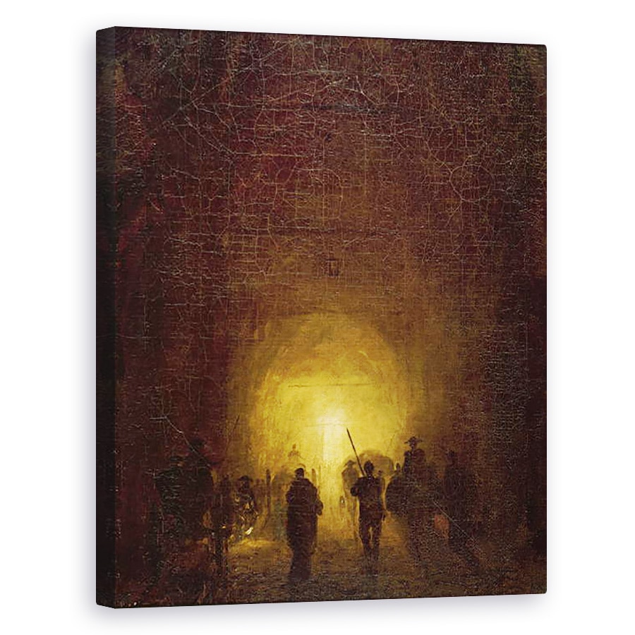 Tablou canvas - Hubert Robert - Pestera Posillipo de la Napoli, 80 x 100 cm