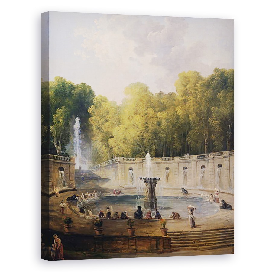 Tablou canvas - Hubert Robert - Washerwomen intr-un parc, 80 x 100 cm