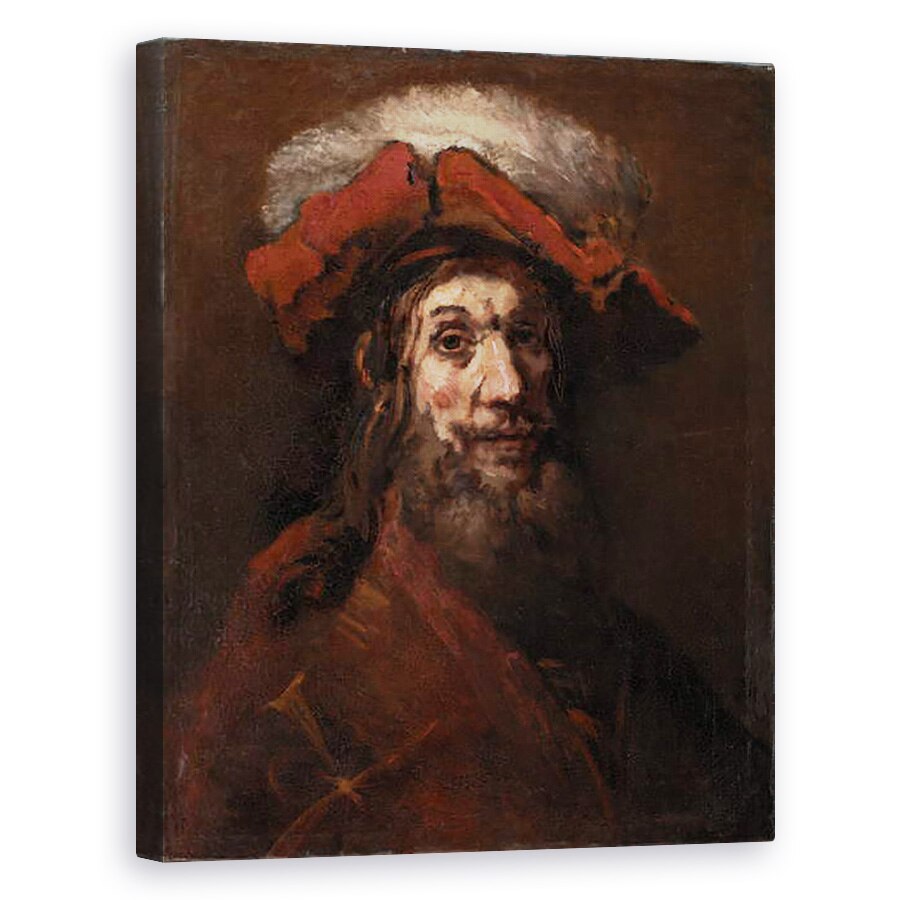 Tablou canvas - Rembrandt Harmensz van Rijn - Schita pentru Cavalerul cu soimul, cunoscut sub numele de Cruciatul, 40 x 50 cm