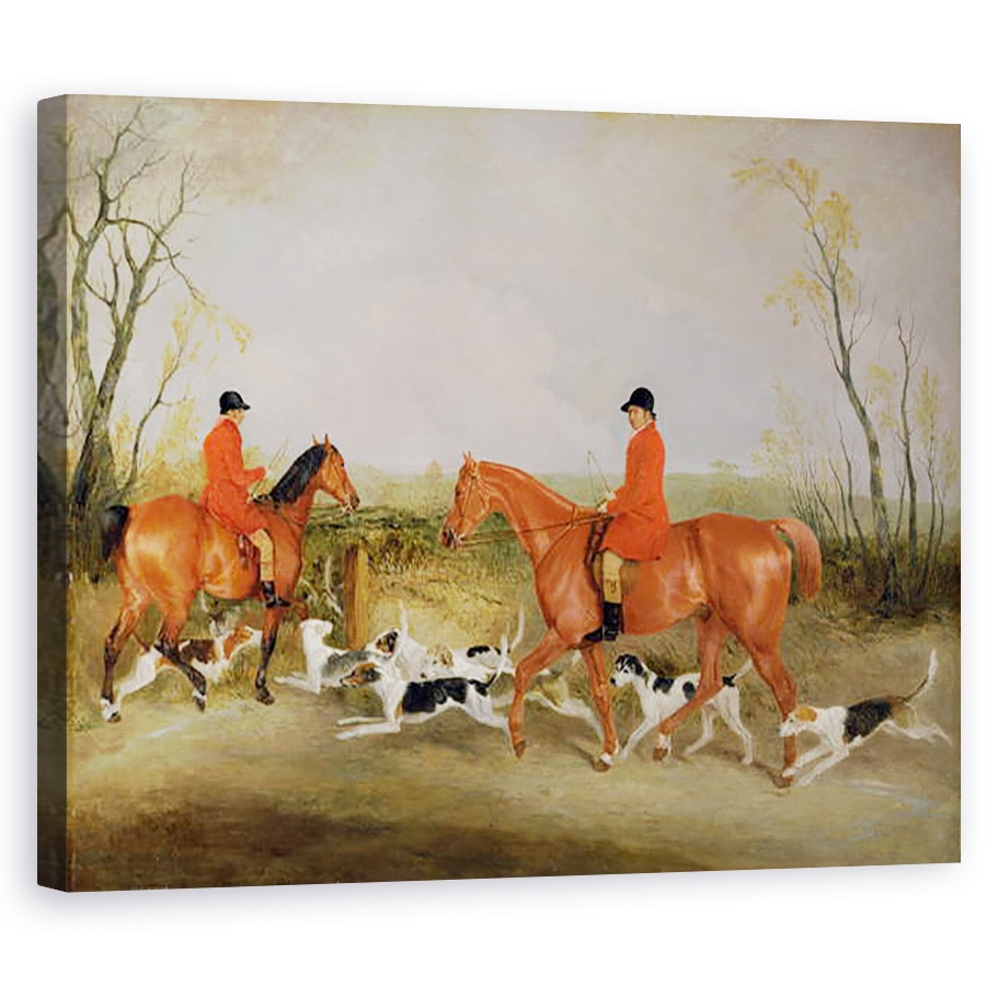 Tablou canvas - Richard Barrett Davis - George Mountford, Huntsman la Quorn, si W. Derry, Whipper-In, la John OGaunt Gorse, nr. Melton Mowbray, 40 x 50 cm