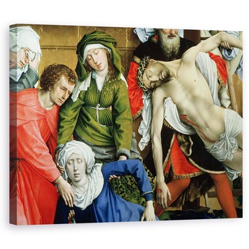 Tablou canvas - Rogier van der Weyden - Coborarea de pe Cruce, 1435 ulei pe panou detaliu al Sfantului Ioan, 40 x 50 cm Tablou canvas - Rogier van der Weyden - Coborarea de pe Cruce, 1435 ulei pe panou detaliu al Sfantului Ioan, 40 x 50 cm