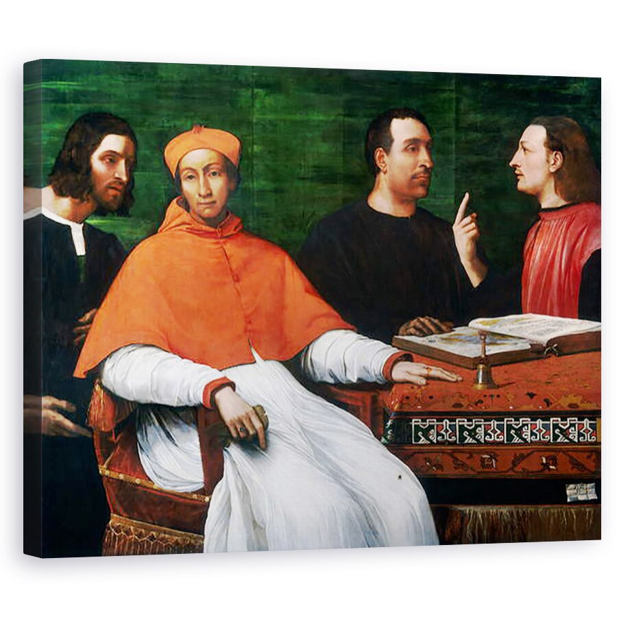 Tablou canvas - Sebastiano del Piombo - Cardinalul Bandinello Sauli, secretarul sau si doi geografi, 40 x 50 cm