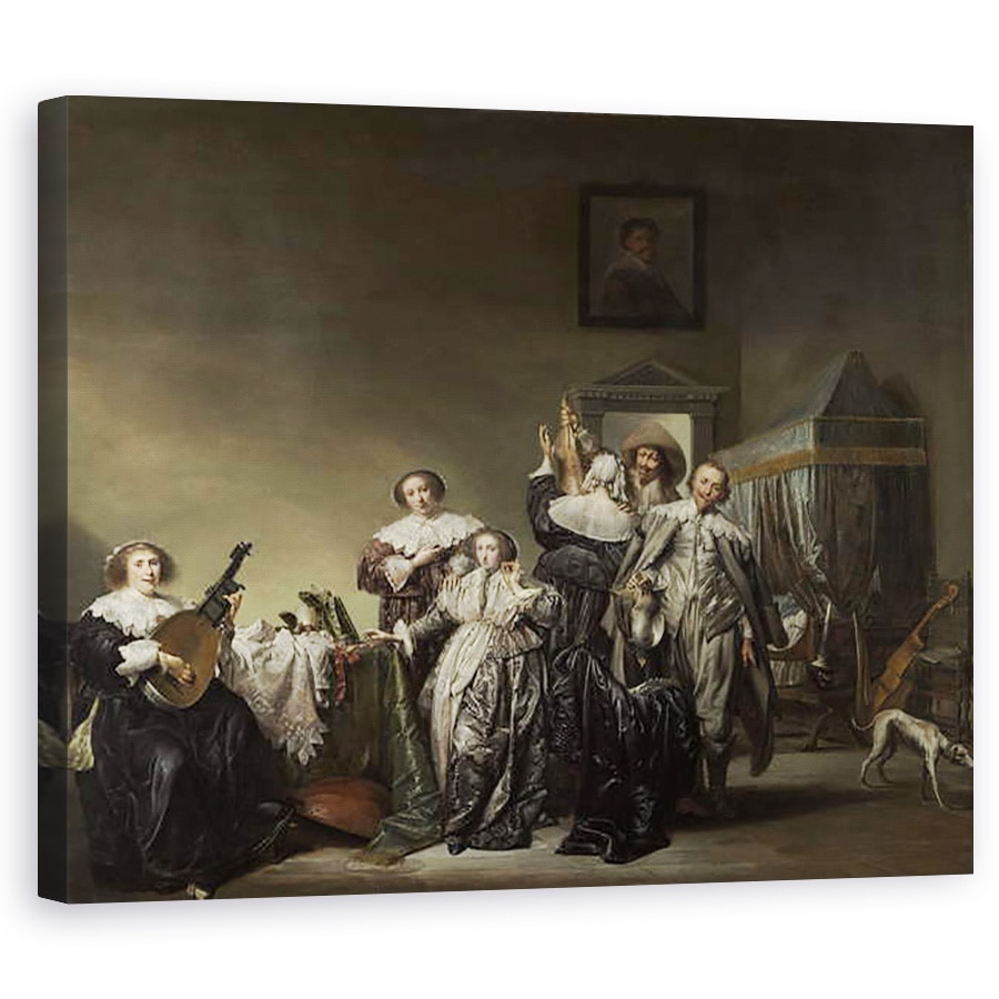 Tablou canvas - Pieter Codde - Compania Gallant, 60 x 75 cm
