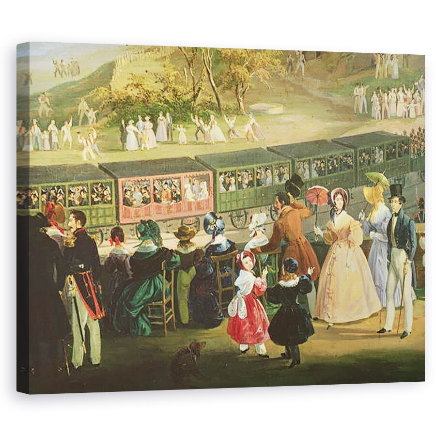 Tablou canvas - Salvatore Fergola - Deschiderea Caii Ferate Napoli Portici in 1839 ulei pe panza, 40 x 50 cm