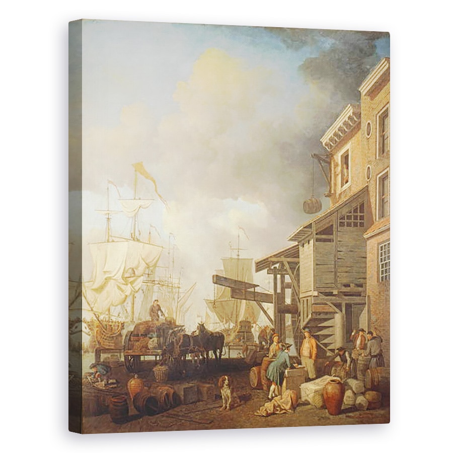 Tablou canvas - Samuel Scott - Un debarcader Tamisa, 40 x 50 cm