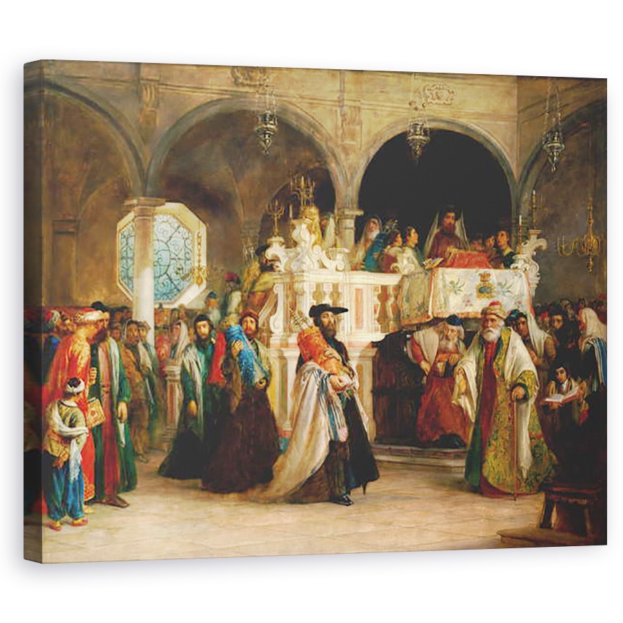 Tablou canvas - Solomon Alexander Hart - Simchat Torah, Livorno, 80 x 100 cm