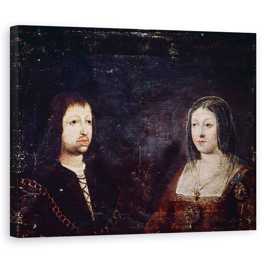Tablou canvas - Scoala Spaniola - Ferdinand al II-lea de Aragon si Isabella I de Castilia, 80 x 100 cm