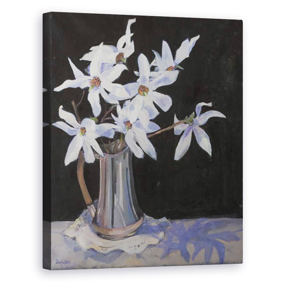 Tablou canvas - Sue Wales - Magnolii albe in Ulcior de Argint, 2019, 80 x 100 cm