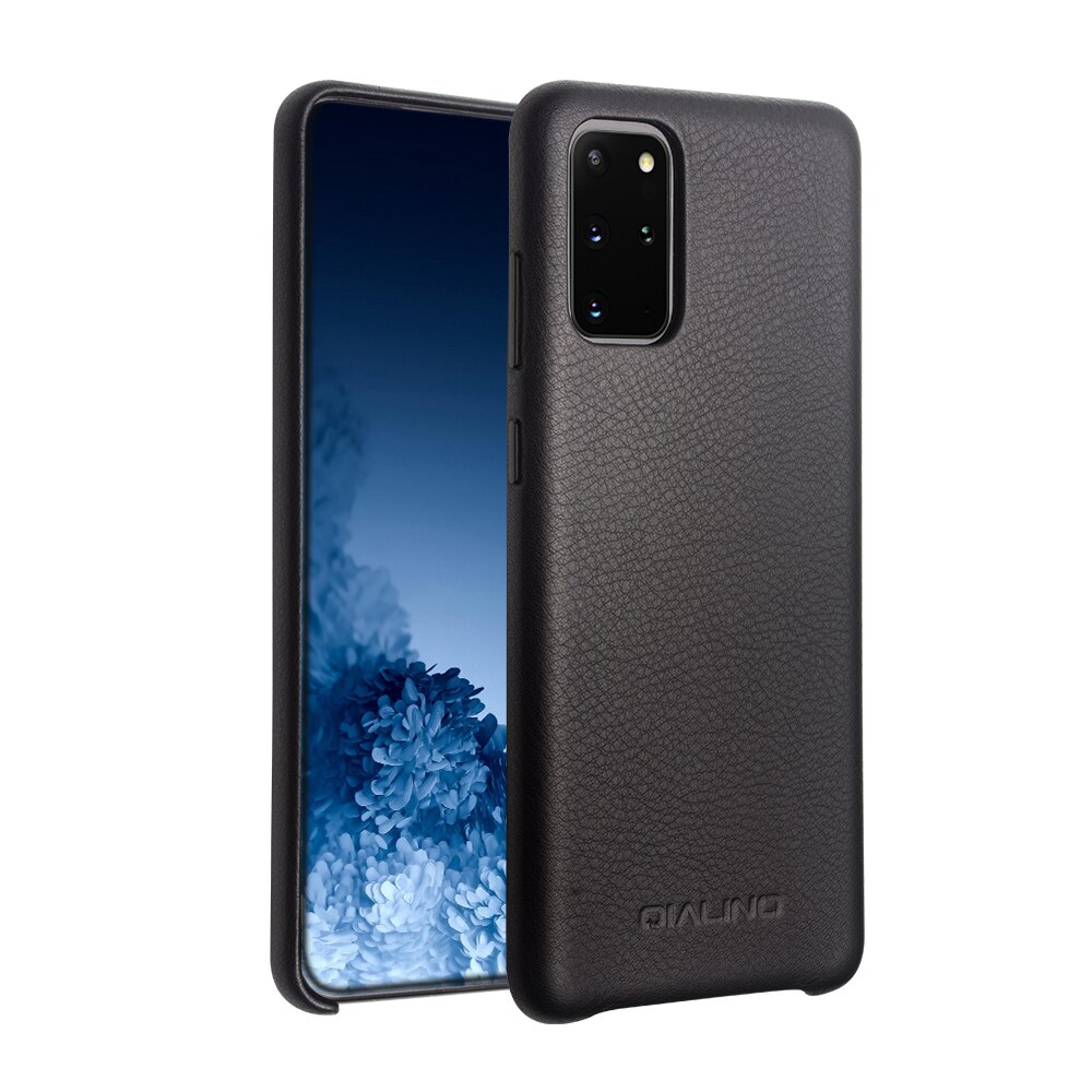 Husa Samsung Galaxy S20 Plus - Qialino, slim din piele de vitel, tip back cover, culoare Negru