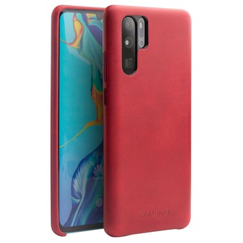 Husa Huawei P30 Pro - Qialino Classic, slim din piele de vitel, tip back cover, culoare Rosu Husa Huawei P30 Pro - Qialino Classic, slim din piele de vitel, tip back cover, culoare Rosu