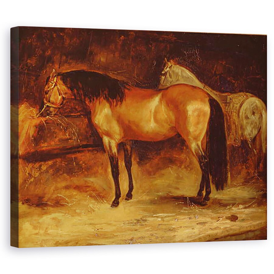 Tablou canvas - Theodore Gericault - Un cal Bay la iesle, 80 x 100 cm