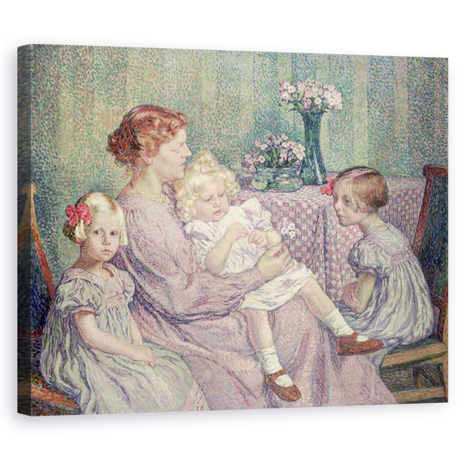 Tablou canvas - Theo van Rysselberghe - Madame van de Velde si copiii ei, 80 x 100 cm