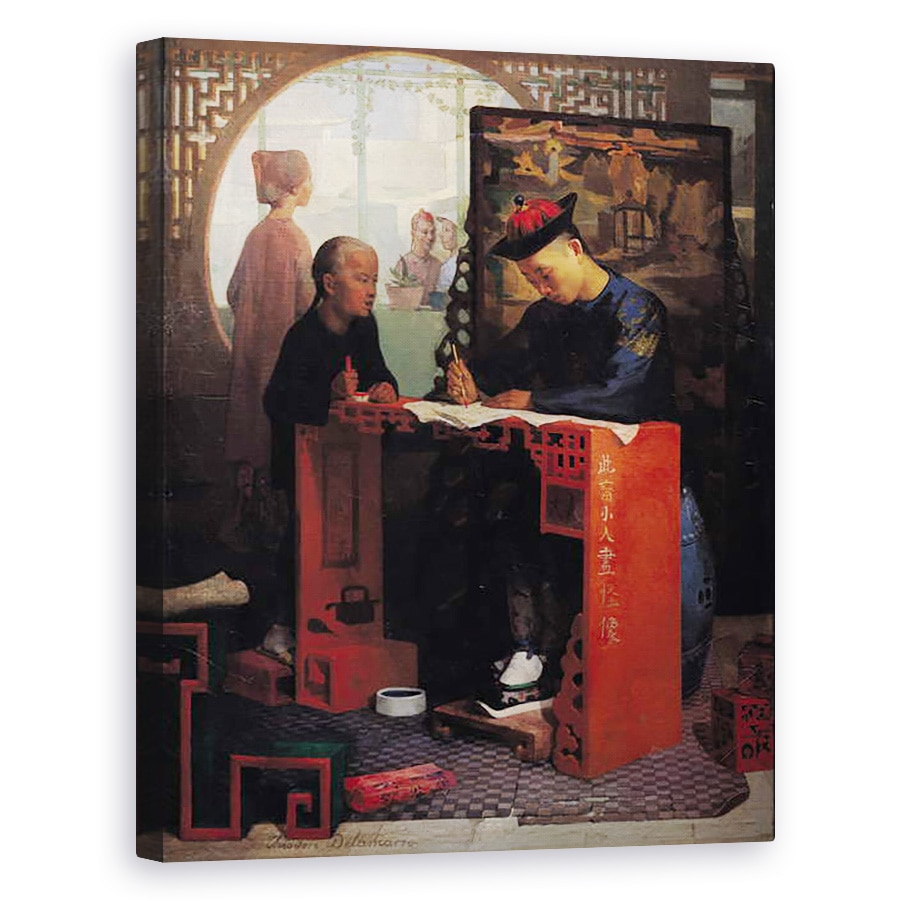 Tablou canvas - Theodore Delamarre - Tanarul scrib chinez, 40 x 50 cm