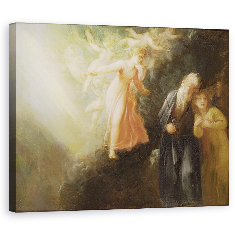 Tablou canvas - Thomas Stothard - Prospero, Miranda si Ariel, din Furtuna, 80 x 100 cm