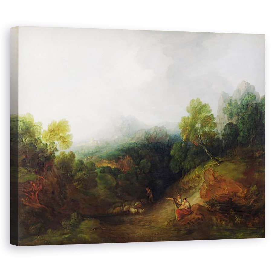 Tablou canvas - Thomas Gainsborough - O vale de munte cu figuri rustice, 80 x 100 cm
