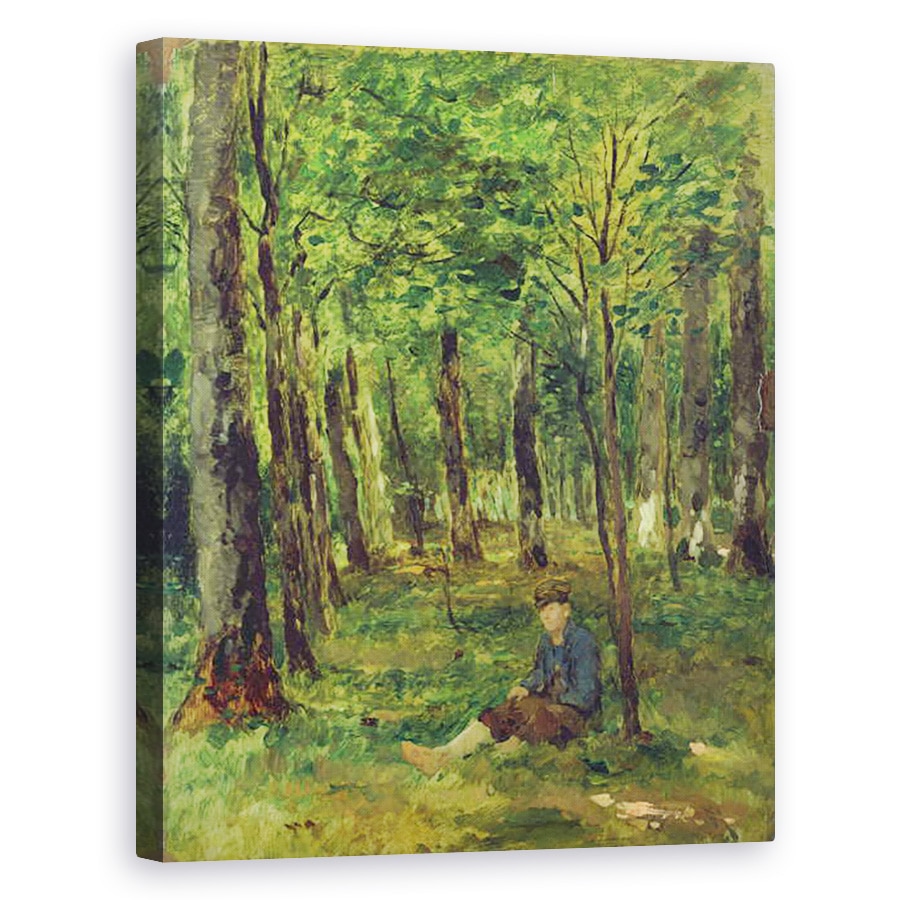 Tablou canvas - Thomas Ludwig Herbst - Tanarul fermier stand in padure, 80 x 100 cm