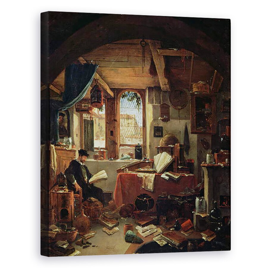 Tablou canvas - Thomas Wyck - Un alchimist in laboratorul sau, 80 x 100 cm