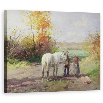 Tablou canvas - Thomas Ludwig Herbst - intalnire pe drumul spre camp, 80 x 100 cm Tablou canvas - Thomas Ludwig Herbst - intalnire pe drumul spre camp, 80 x 100 cm