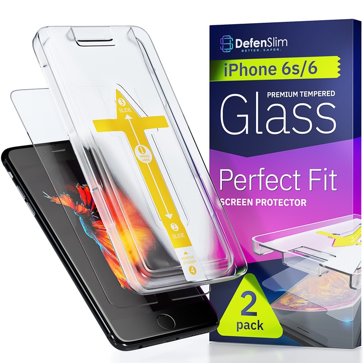 Стъклен протектор съвместим с iPhone 6s / 6, 2 броя