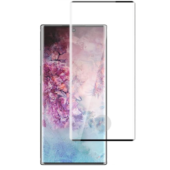 Folie de sticla pentru Samsung Galaxy Note 10 Plus, cu margini colorate Negru