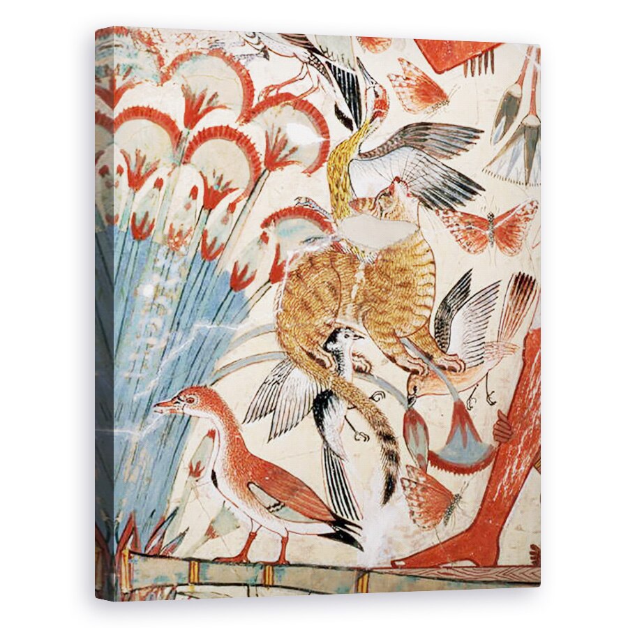 Tablou canvas - Egyptian 18th Dynasty - Nebamun vanand in mlastini cu sotia sa o fiica, parte a unei picturi murale din capela mormintelor din Nebamun, Teba, Noul Regat, 40 x 50 cm