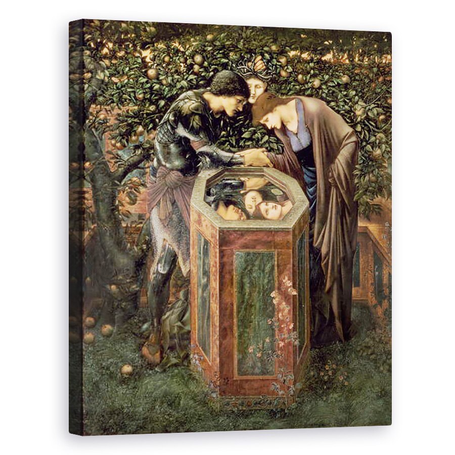 Tablou canvas - Edward Coley Burne-Jones - Capul Baleful, ilustrare din Paradisul pamantesc William Morris, Perseu arata Andromeda capul Meduzei reflectat intr-o fantana, 40 x 50 cm