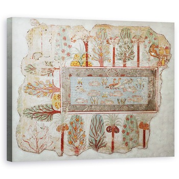 Tablou canvas - Egyptian 18th Dynasty - Gradina unei proprietati private cu piscina ornamentala, parte a picturii murale din Mormantul lui Nebamun, Teba, Noul Regat, 60 x 75 cm Tablou canvas - Egyptian 18th Dynasty - Gradina unei proprietati private cu piscina ornamentala, parte a picturii murale din Mormantul lui Nebamun, Teba, Noul Regat, 60 x 75 cm