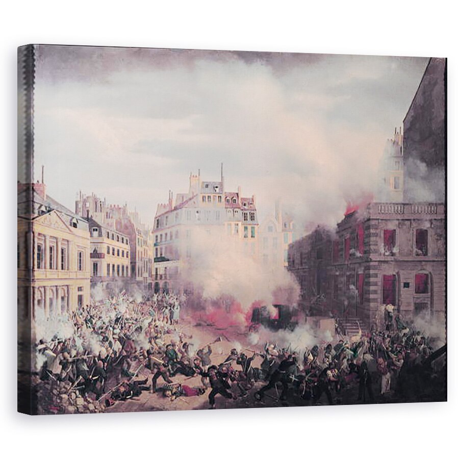 Tablou canvas - Eugene Hagnauer - Arderea Chateau dEau la Palais-Royal, 60 x 75 cm