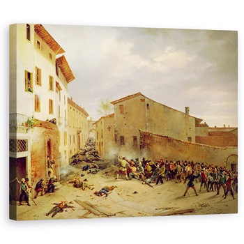 Tablou canvas - Faustino Joli - Batalia de 31 martie 1849 in Via delle Consolazioni din Brescia, 60 x 75 cm Tablou canvas - Faustino Joli - Batalia de 31 martie 1849 in Via delle Consolazioni din Brescia, 60 x 75 cm