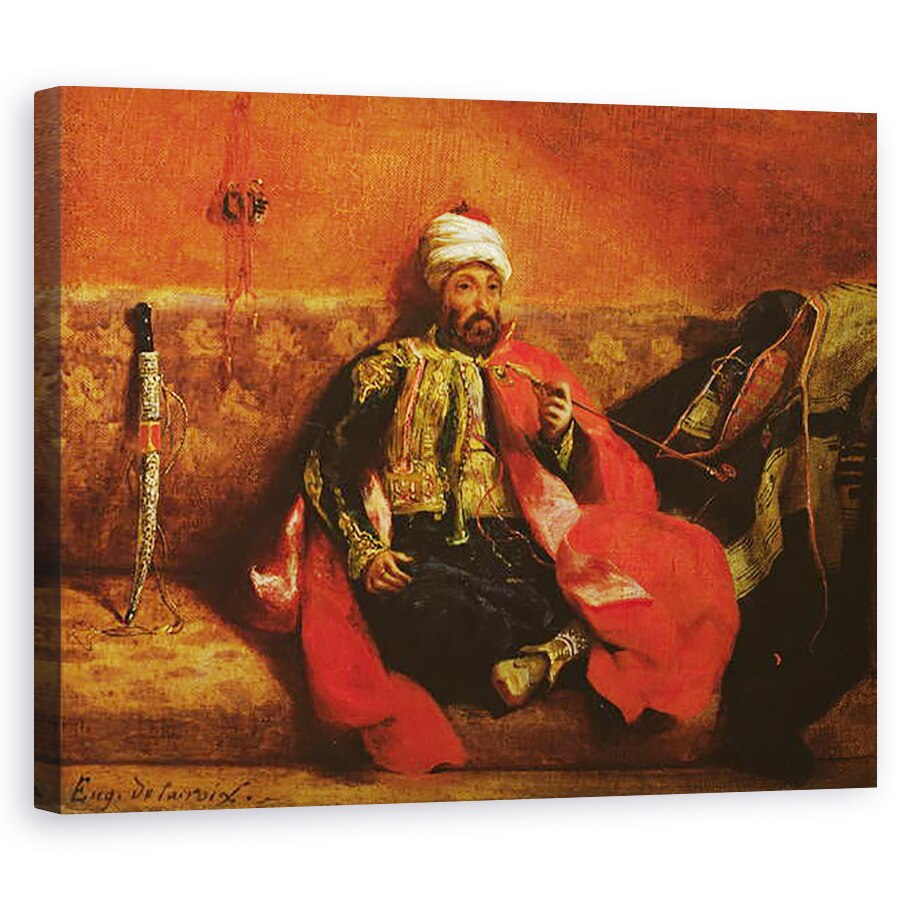 Tablou canvas - Ferdinand Victor Eugene Delacroix - Un turc fumand stand pe o canapea, 40 x 50 cm