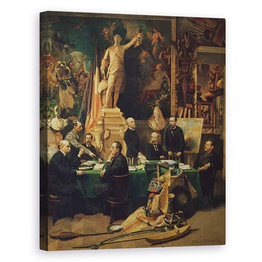 Tablou canvas - Felix Elie Regamey - Delegatii coloniali si feribotul Jules 1832-93 1892, 40 x 50 cm