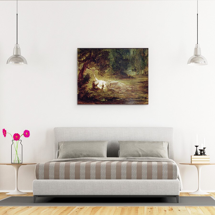 Ferdinand Victor Eugene Delacroix Ophelia halála, Vászonkép, 80 x 100