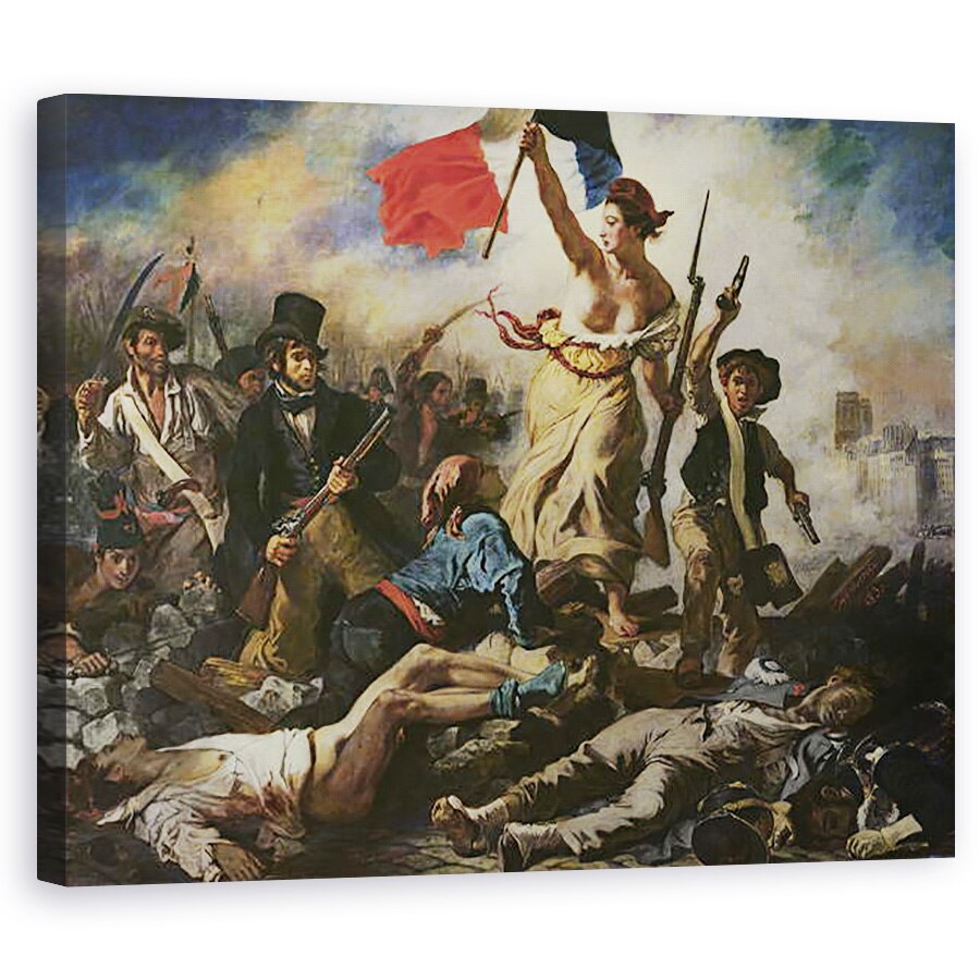 Tablou canvas - Ferdinand Victor Eugene Delacroix - Libertate Conducerea Poporului, 28 iulie 1830, 40 x 50 cm