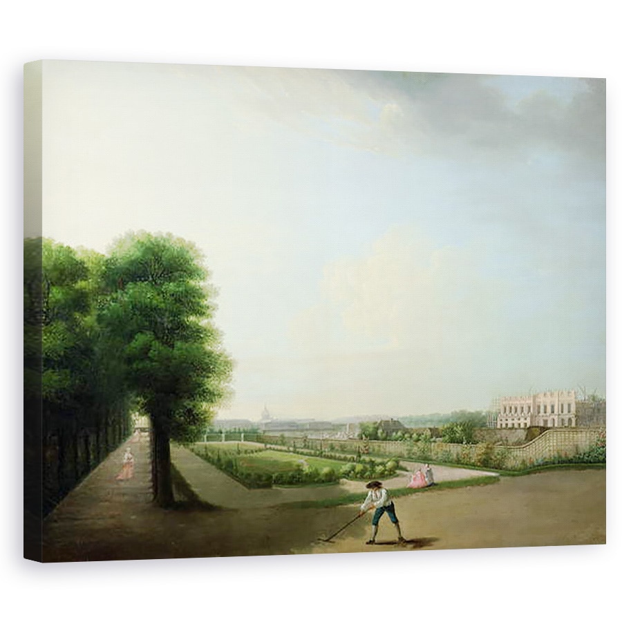 Tablou canvas - Scoala Franceza - Constructia locului Ludovic al XV-lea din Gradina Hotel de Resnel, 60 x 75 cm