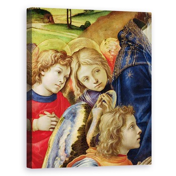 Tablou canvas - Filippino Lippi - Viziunea Sfantului Bernard, detaliu al celor trei ingeri, 60 x 75 cm Tablou canvas - Filippino Lippi - Viziunea Sfantului Bernard, detaliu al celor trei ingeri, 60 x 75 cm