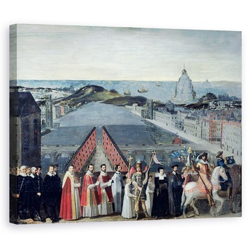 Tablou canvas - Scoala Franceza - Procesiunea Fratiei Saint-Michel in 1615, 80 x 100 cm Tablou canvas - Scoala Franceza - Procesiunea Fratiei Saint-Michel in 1615, 80 x 100 cm