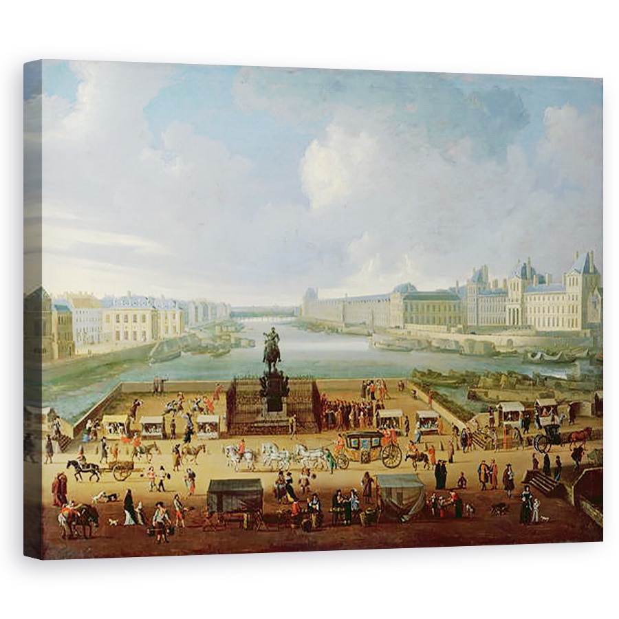 Tablou canvas - Scoala Franceza - Sena, Luvru si Colegiul celor Patru Natiuni vazute din Pont Neuf, 80 x 100 cm
