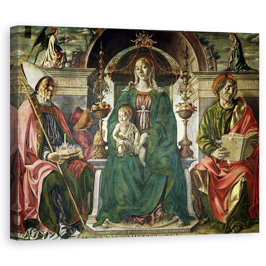Tablou canvas - Francesco del Cossa - Fecioara si Sfintii, 60 x 75 cm