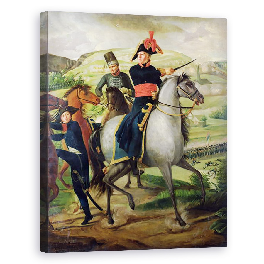 Tablou canvas - Scoala Franceza - Generalul Louis Marie Turreau de Garambouville 1756-1816 la Afacerea Gravieres, 60 x 75 cm