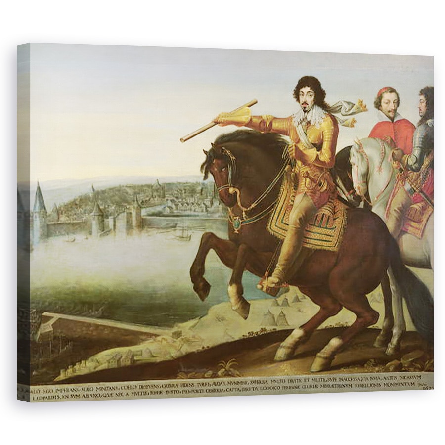 Tablou canvas - Scoala Franceza - Ludovic al XIII-lea la asediul La Rochelle, 40 x 50 cm