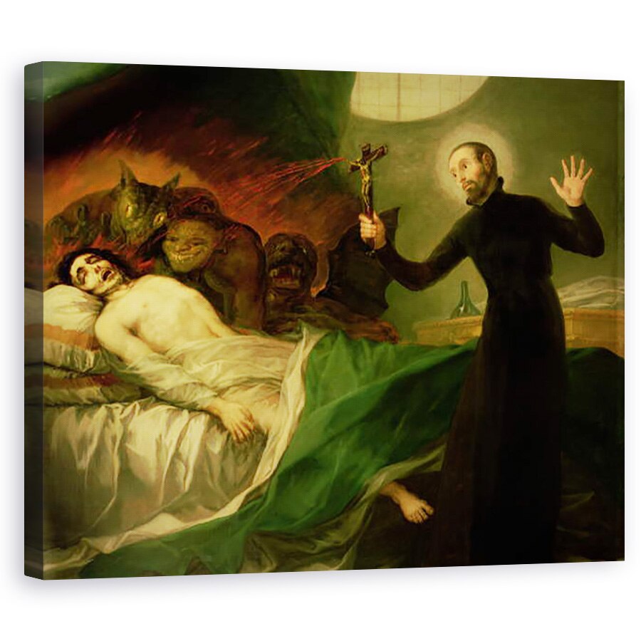 Tablou canvas - Francisco Jose de Goya y Lucientes - Sfantul Francis Borgia 1510-72 Ajutand un muribund impenitent, 80 x 100 cm