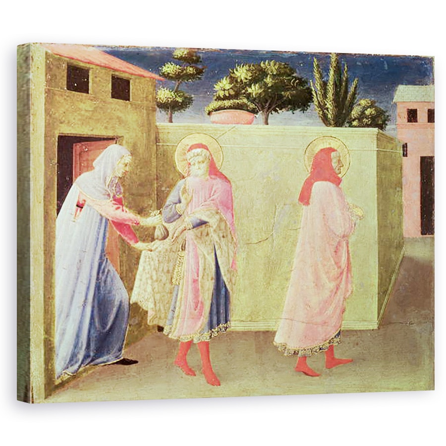 Tablou canvas - Fra Angelico - Vindecarea Palladia de catre SS. Cosma si Damian, predella din Altarpiece Annalena, 40 x 50 cm