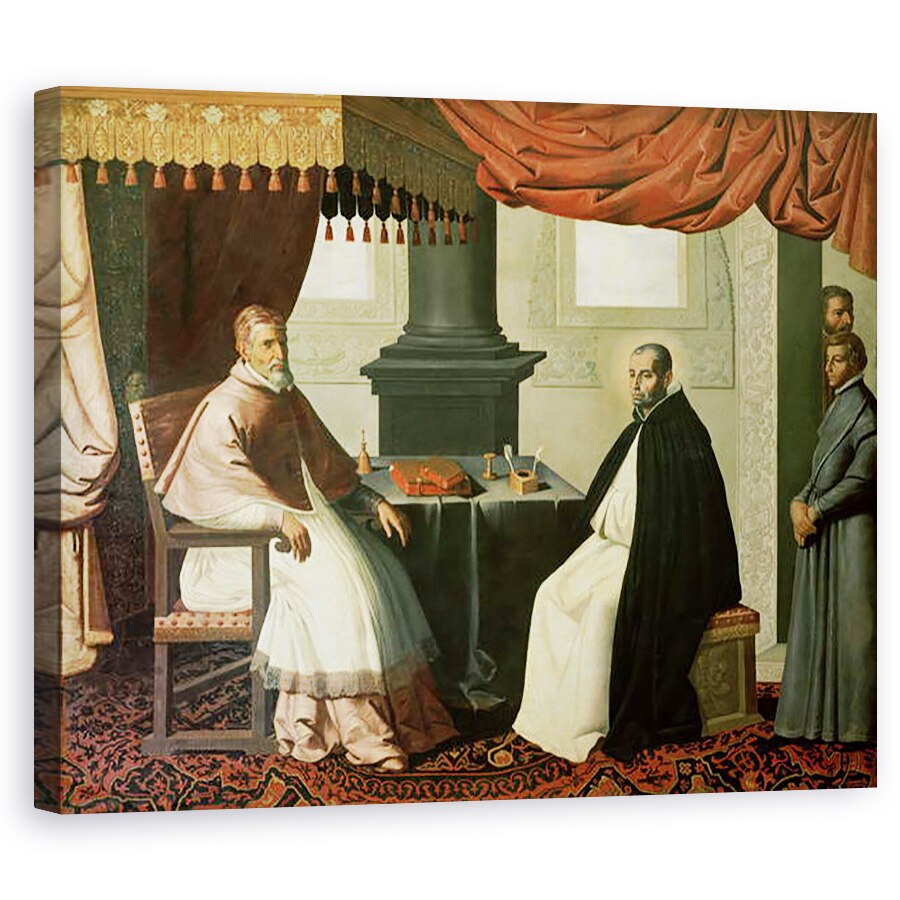 Tablou canvas - Francisco de Zurbaran - Sfantul Bruno 1030-1101 si Papa Urban al II-lea c.1035-99 1630-35, 40 x 50 cm