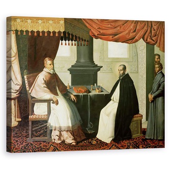 Tablou canvas - Francisco de Zurbaran - Sfantul Bruno 1030-1101 si Papa Urban al II-lea c.1035-99 1630-35, 40 x 50 cm Tablou canvas - Francisco de Zurbaran - Sfantul Bruno 1030-1101 si Papa Urban al II-lea c.1035-99 1630-35, 40 x 50 cm